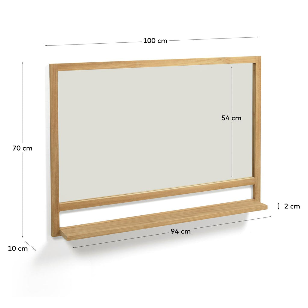 Miroir Taciana en bois de teck 100 x 70 cm