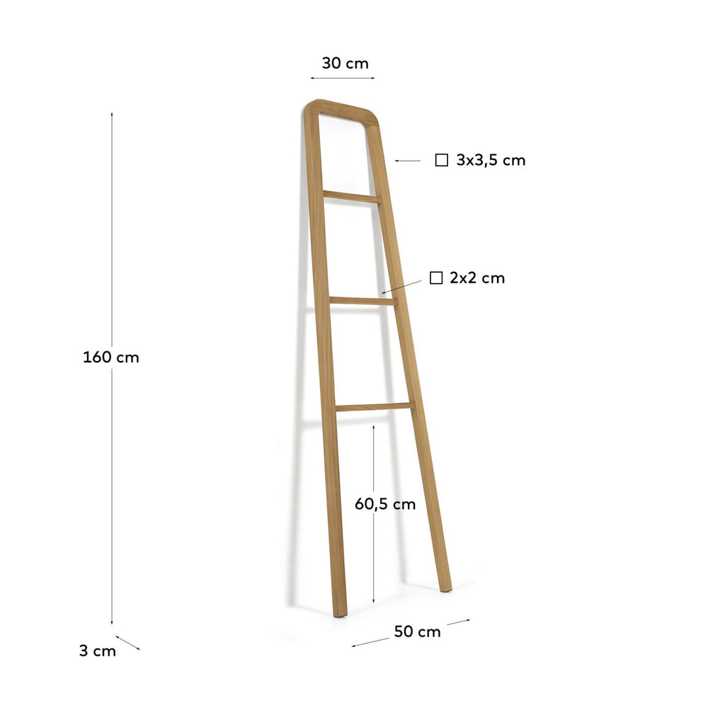 Porte-serviettes Uliana en bois de teck finition naturelle 50 x 160 cm