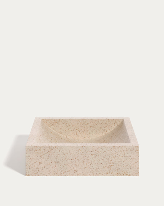 Vasque Delina en terrazzo blanc 40 x 45 cm