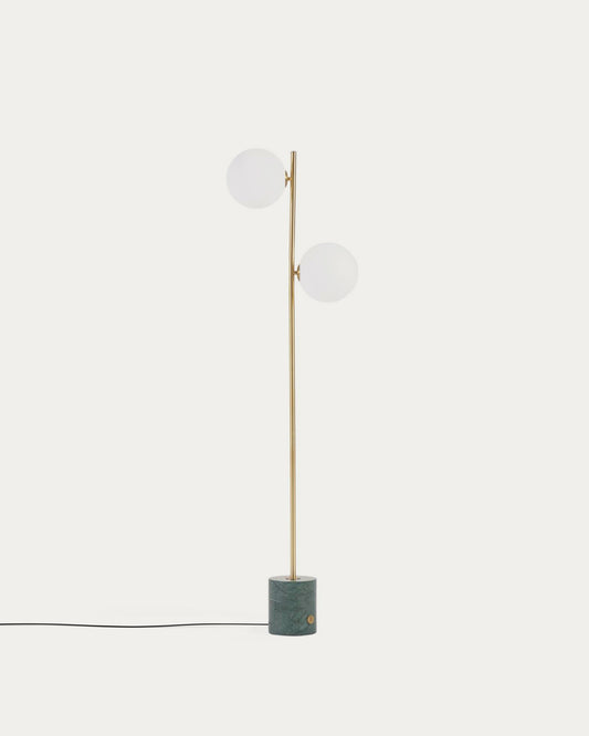 Lampadaire Lonela en marbre avec finition verte