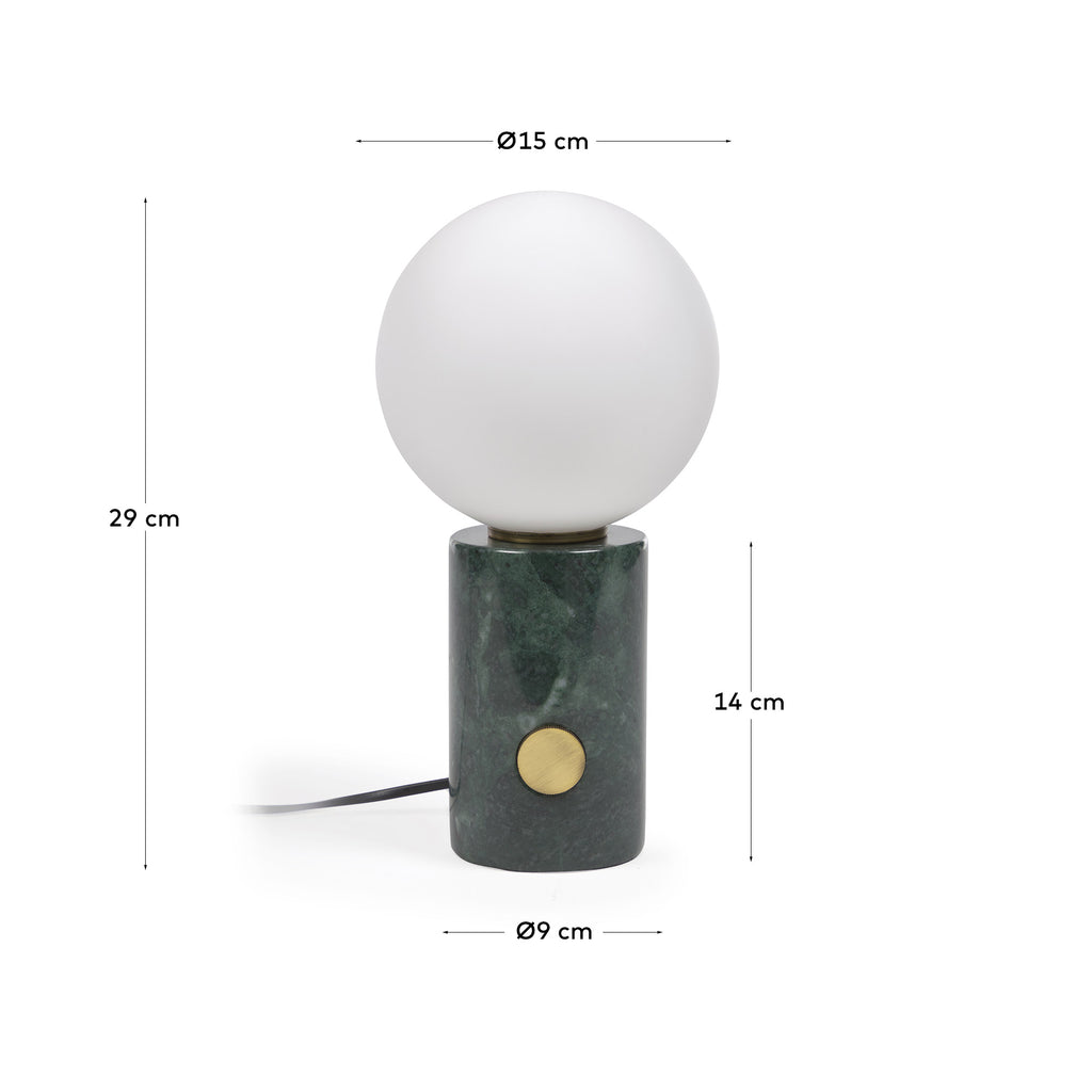 Lampe à poser Lonela en marbre finition verte