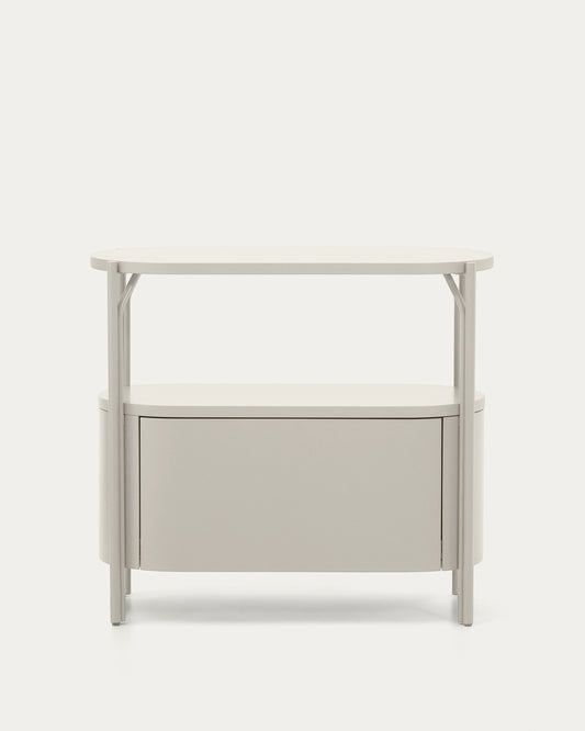 Meuble de salle de bain Arely avec structure en acier et MDF laqué blanc 90 x 40 cm