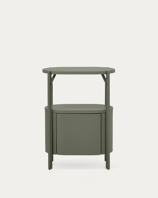 Meuble de salle de bain Arely avec structure en acier et MDF laqué vert 60 x 40 cm