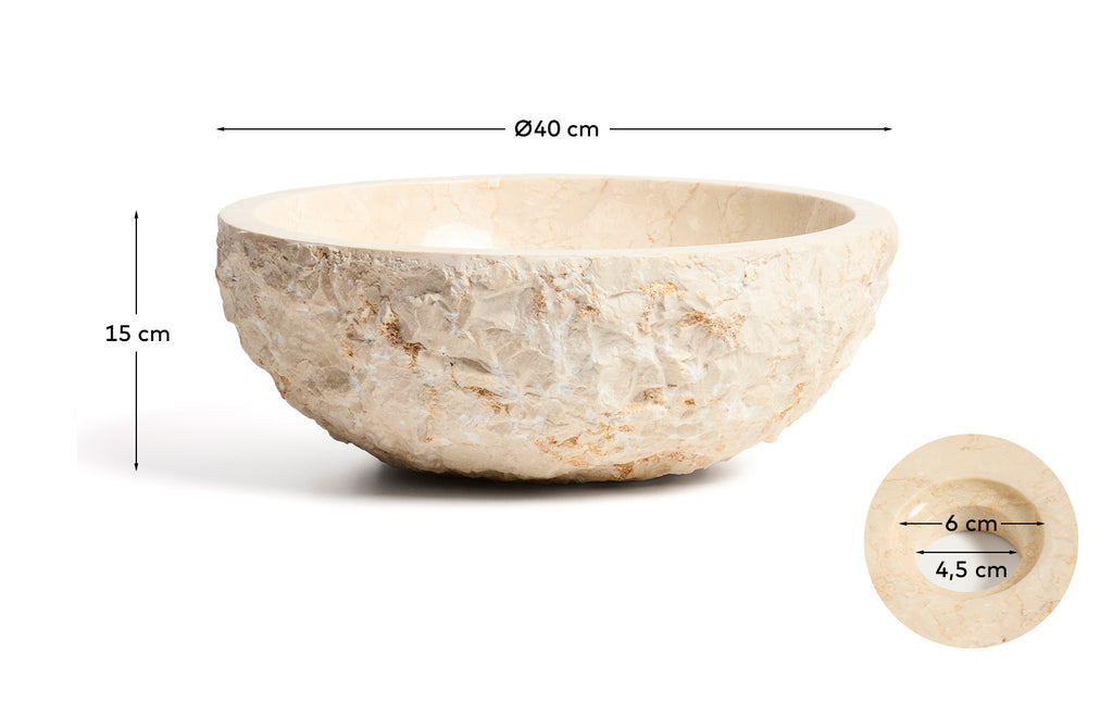 Vasque à poser Orvane en marbre beige Ø 40 cm
