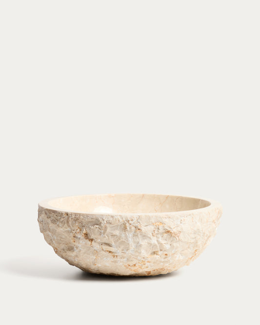 Vasque à poser Orvane en marbre beige Ø 40 cm