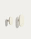 Ensemble Arely de 2 patères en bois de hêtre avec finition laquée beige 6,5 cm/10 cm