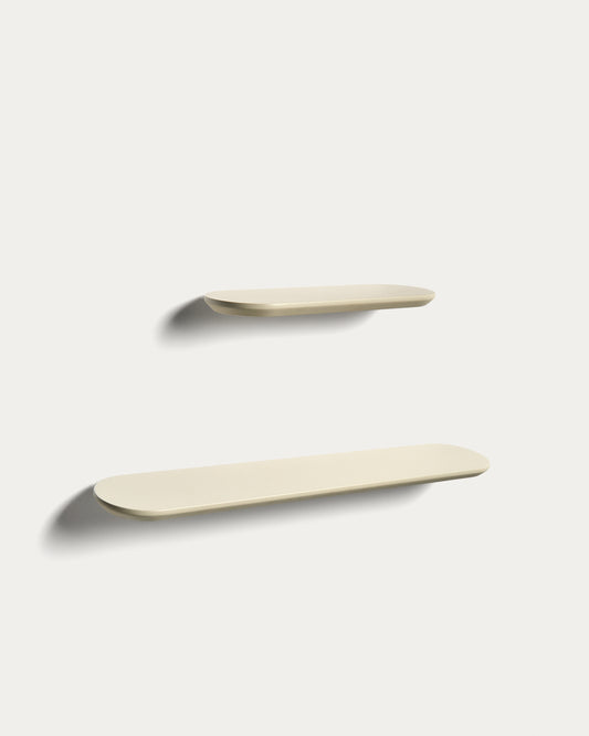 Ensemble Arely de 2 étagères en MDF avec finition laquée beige 35 cm/55 cm