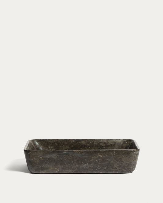 Vasque à poser Darnen en marbre gris 55 x 35 cm