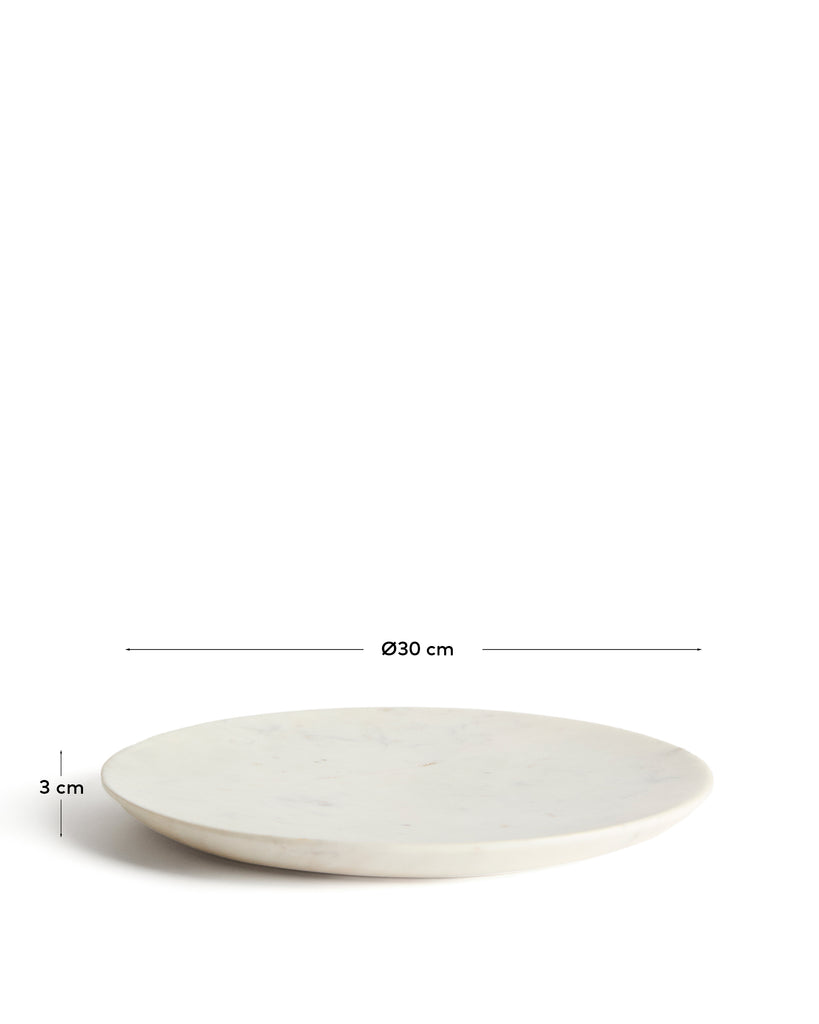 Assiette plate Erefi en marbre blanc