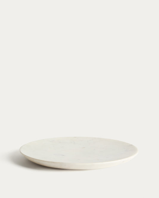 Assiette plate Erefi en marbre blanc