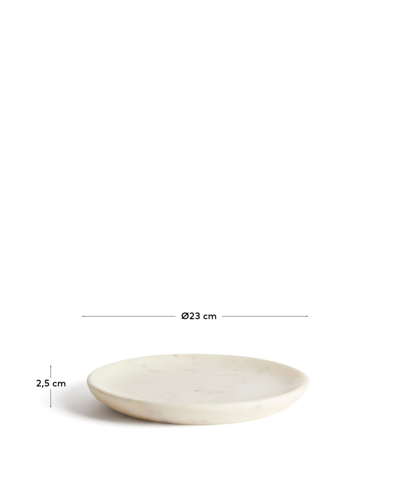 Assiette à dessert Erefi en marbre blanc