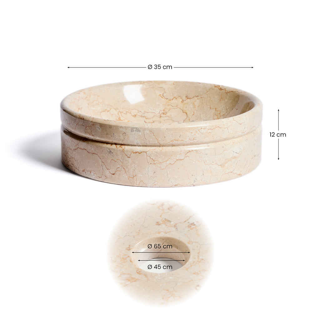 Vasque à poser en marbre beige Dalven Ø 35 cm