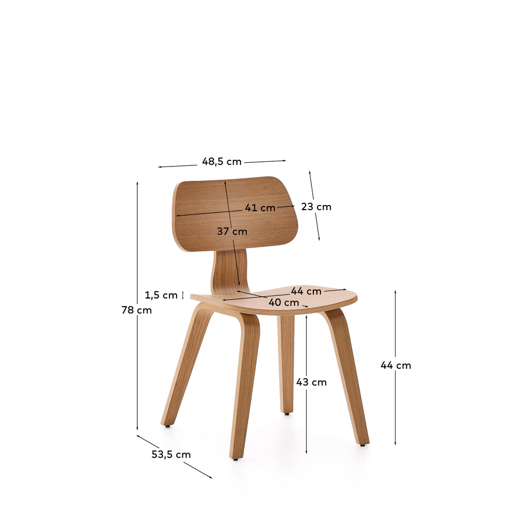 Chaise Gena en placage chêne