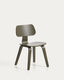 Chaise Gena en placage chêne avec finition verte