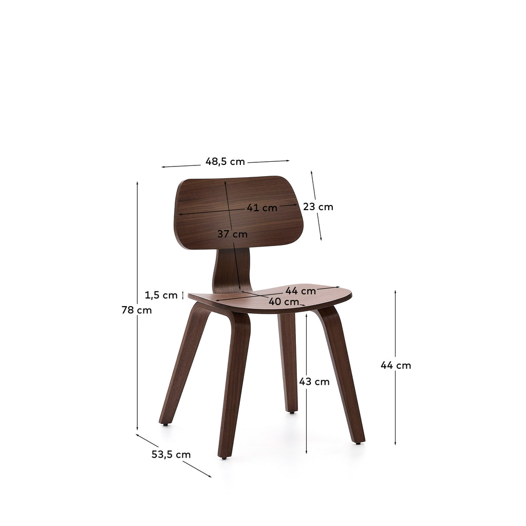 Chaise Gena en placage noyer