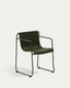 Chaise empilable Maurina en acier galvanisé vert et corde verte