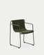 Chaise empilable Maurina en acier galvanisé vert et corde verte