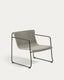Fauteuil empilable Maurina en acier galvanisé vert et corde écrue et grise