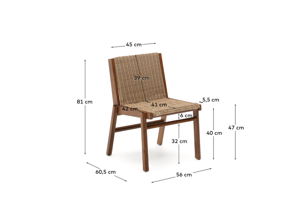 Chaise Itani en bois d’acacia et rotin synthétique FSC 100 %