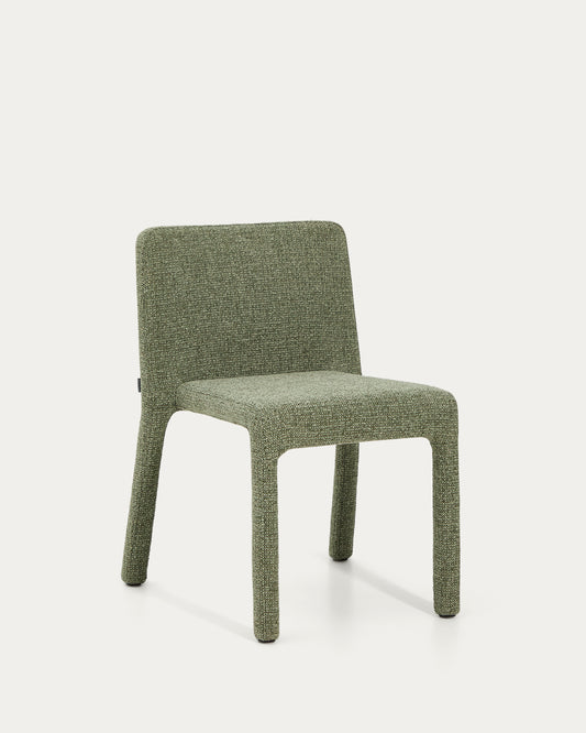 Chaise empilable Loria en chenille verte FSC 100%