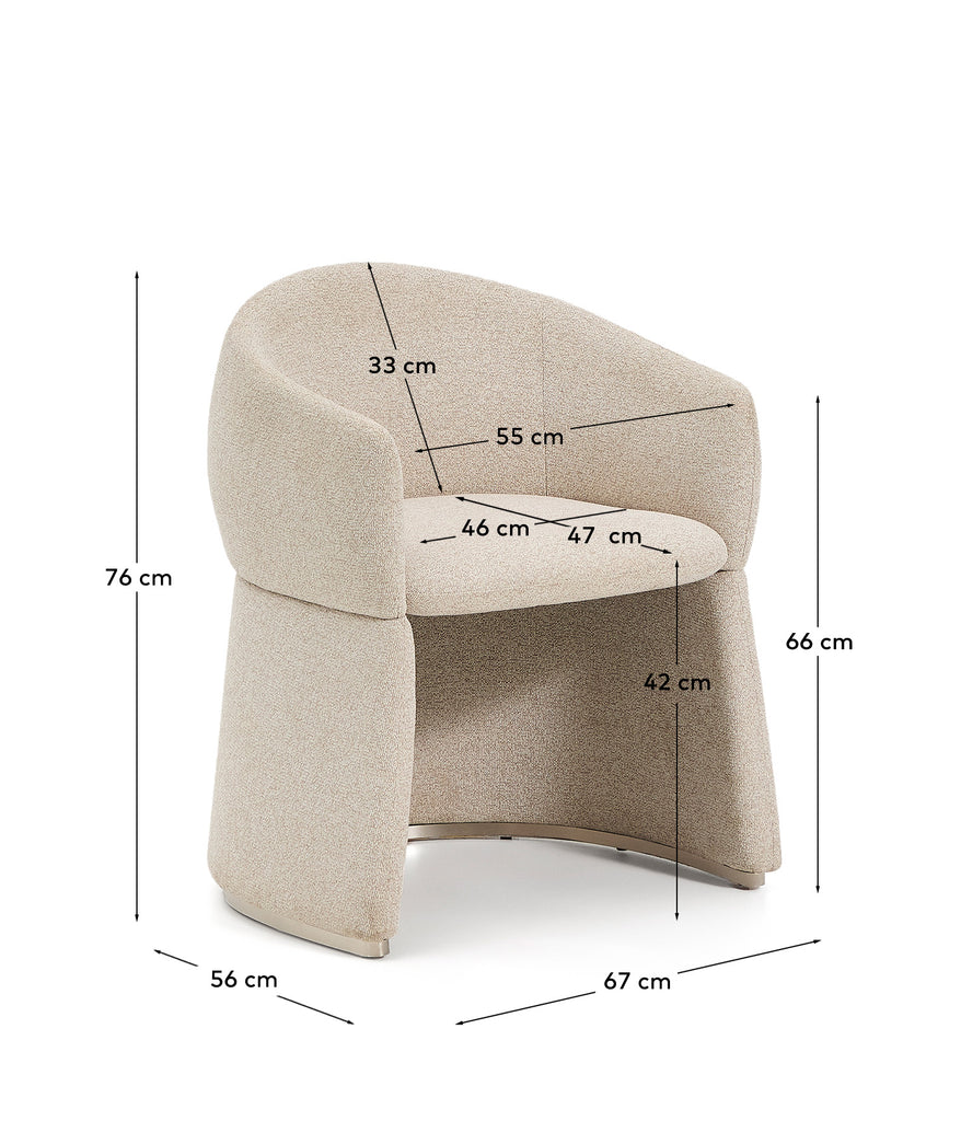 Chaise Bosca en chenille beige