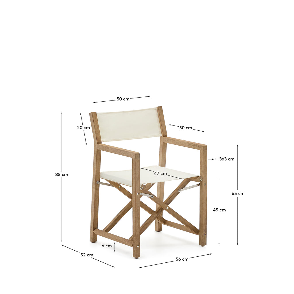 Chaise pliable d’extérieur Vilara blanche en bois d’acacia FSC 100%