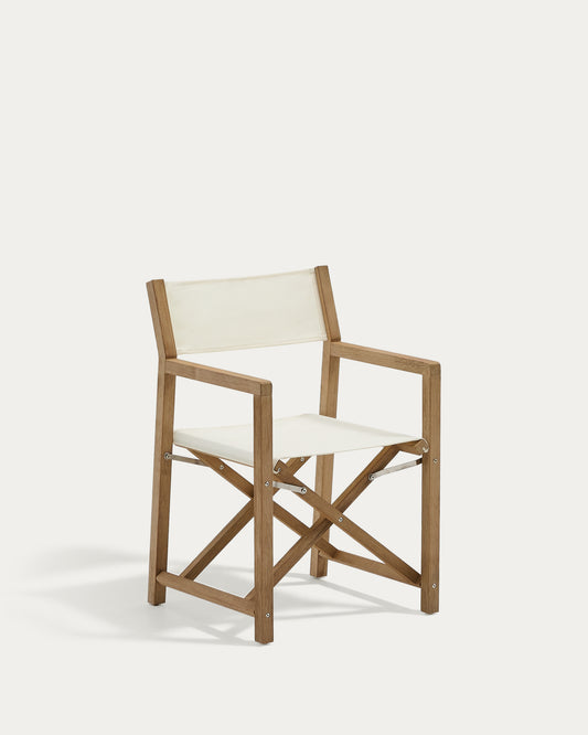 Chaise pliable d’extérieur Vilara blanche en bois d’acacia FSC 100%