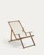 Transat pliant d’extérieur Vilara blanc en bois d’acacia FSC 100%