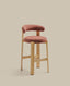 Tabouret Granite en tissu chenille terracotta et bois de frêne avec finition ton naturel FSC 100 % 75 cm