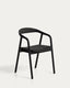Chaise Derile en bois de chêne avec finition noire et corde en papier noire FSC Mix Credit