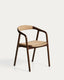 Chaise Derile en bois de chêne avec finition noyer et corde en papier beige FSC Mix Credit