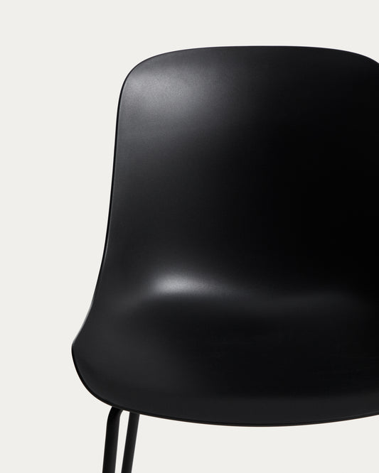 Chaise Altea noire et pieds en acier finition noire
