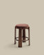 Tabouret Granite version ignifugée en chenille marron et bois de frêne finition ton noyer FSC 100 % 65 cm