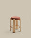 Tabouret Granite version ignifugée en chenille terracotta et bois de frêne finition ton naturel FSC 100 % 65 cm