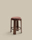 Tabouret Granite version ignifugée en chenille marron et bois de frêne finition ton noyer FSC 100 % 75 cm