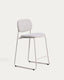 Tabouret empilable Meli en chenille beige et pieds en métal beige FSC Mix Credit 65 cm