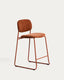 Tabouret empilable Meli en chenille terracotta et pieds en métal terracotta FSC Mix Credit 65 cm