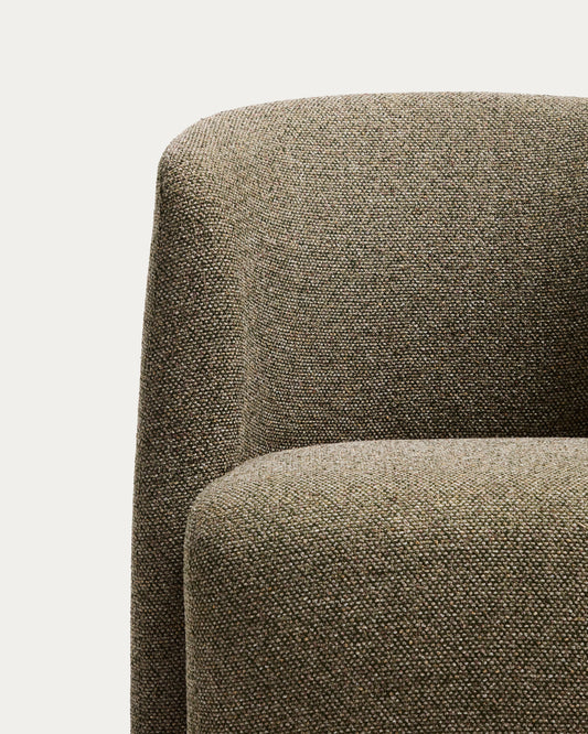 Chaise Corvena en chenille vert olive FSC Mix Credit