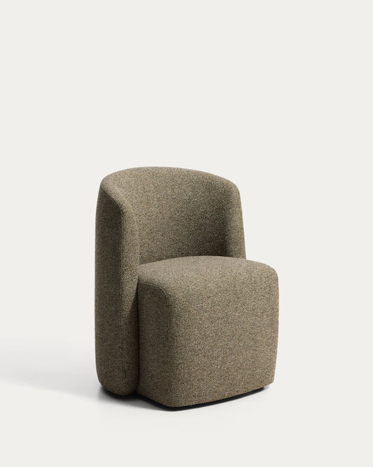 Chaise Corvena en chenille vert olive FSC Mix Credit