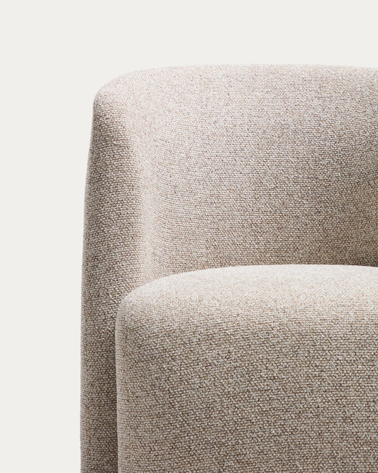 Chaise Corvena en chenille beige FSC Mix Credit