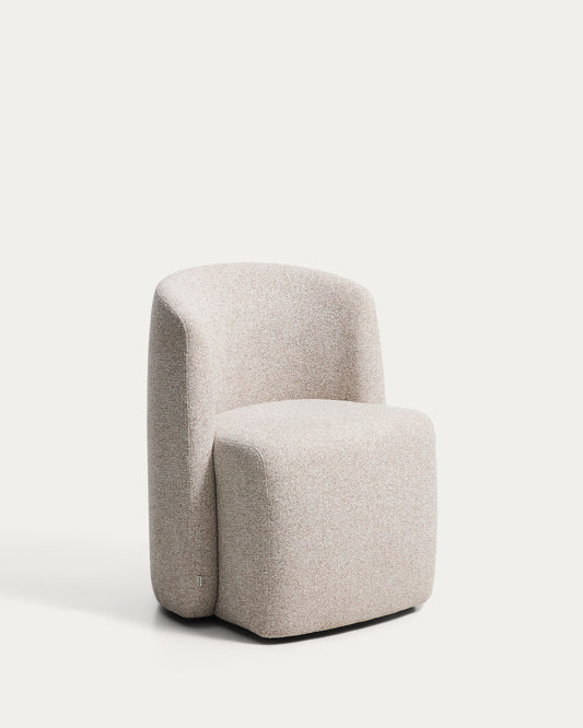 Chaise Corvena en chenille beige FSC Mix Credit