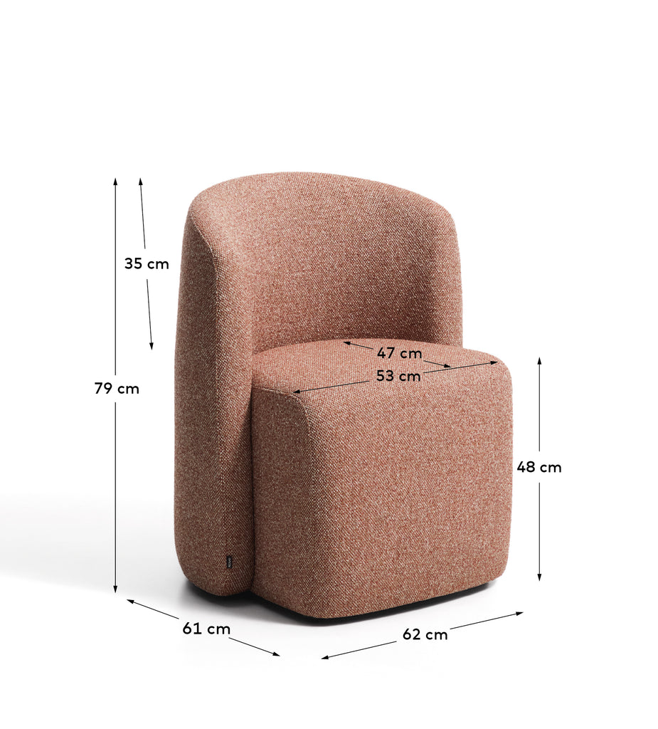 Chaise Corvena en chenille terracotta FSC Mix Credit
