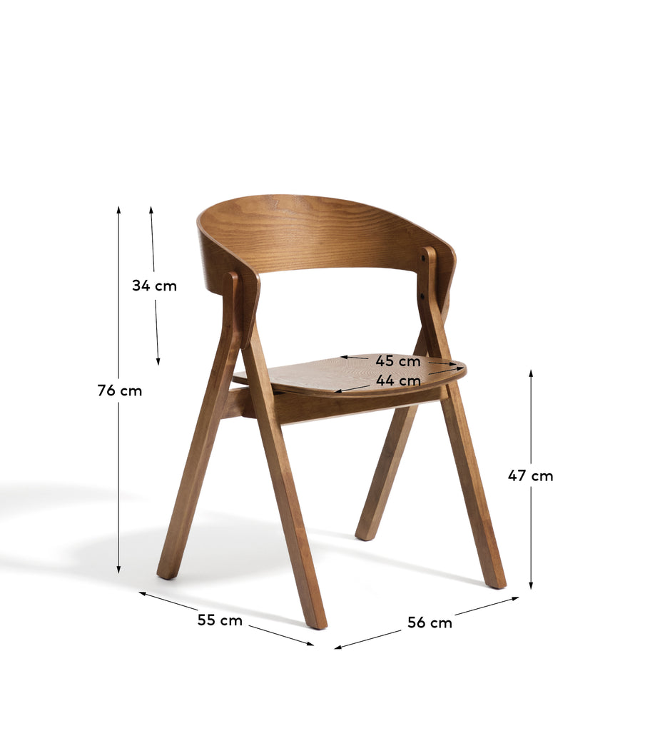 Chaise Godia en placage de chêne avec finition ton noyer