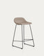 Tabouret Zahara en chenille marron avec pieds en acier finition noire 76 cm FSC 100 %
