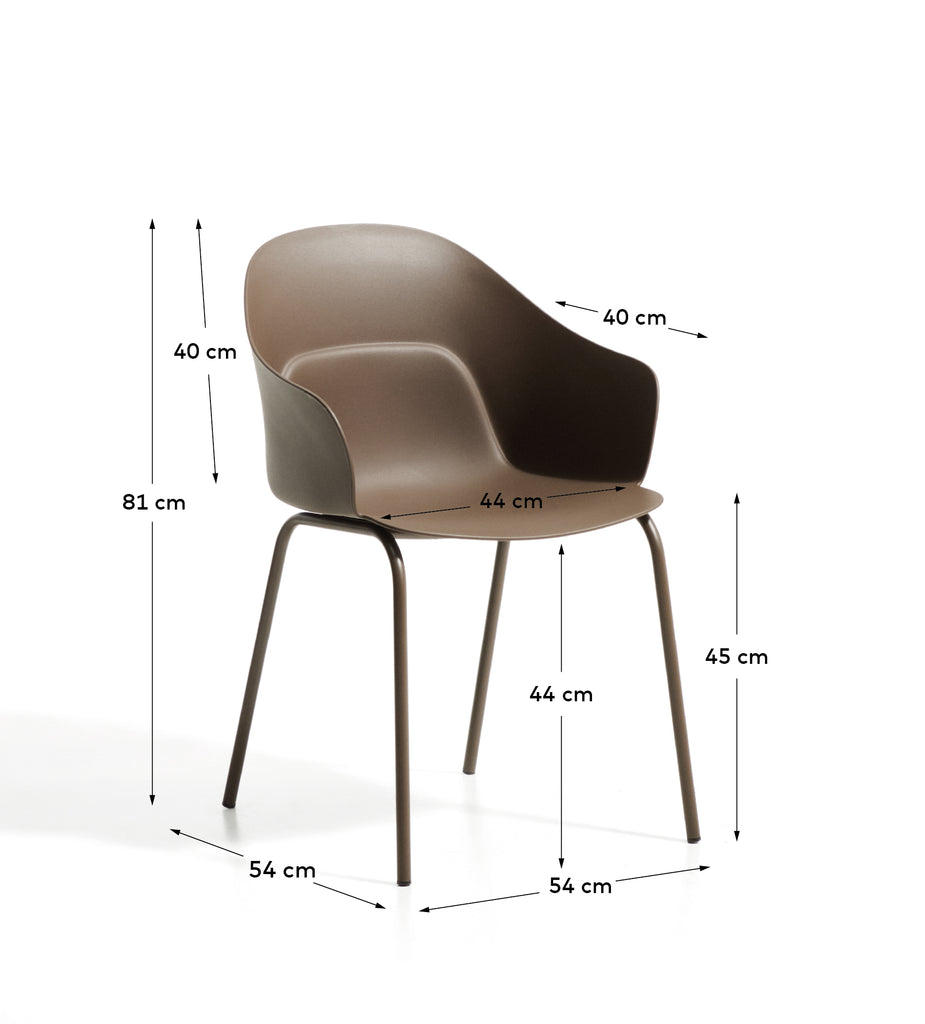 Chaise Sanile avec pieds en acier finition marron