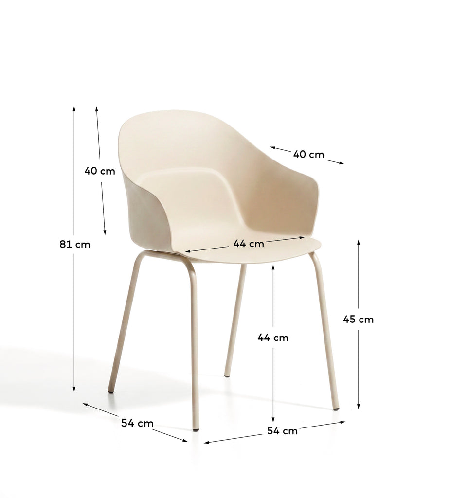 Chaise Sanile avec pieds en acier finition beige