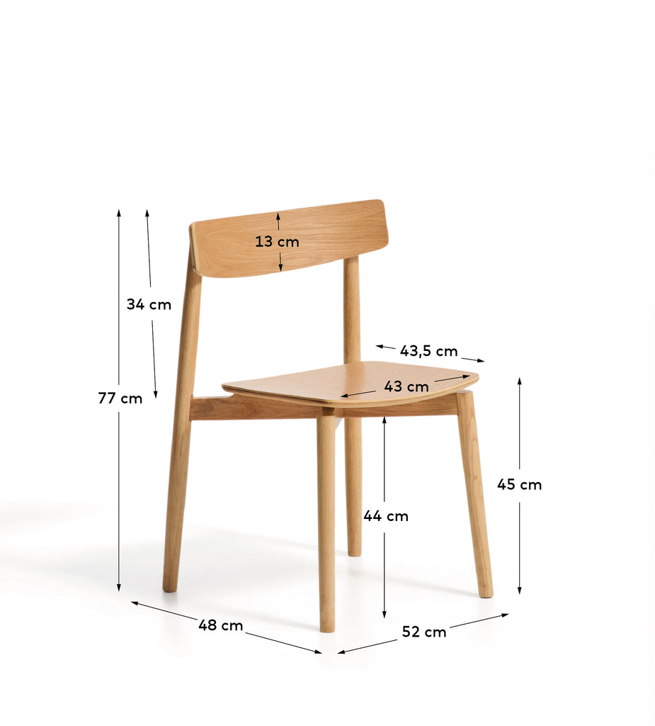 Chaise Evera en placage de chêne avec finition ton naturel