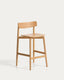 Tabouret Evera avec dossier en placage de chêne avec finition ton naturel 65 cm