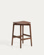 Tabouret Evera en placage de chêne avec finition ton noyer 65 cm