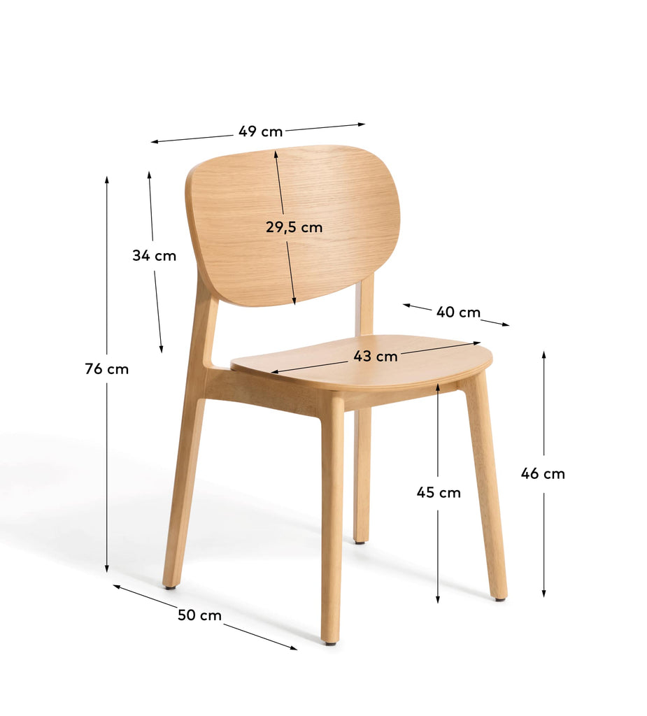 Chaise en placage de chêne